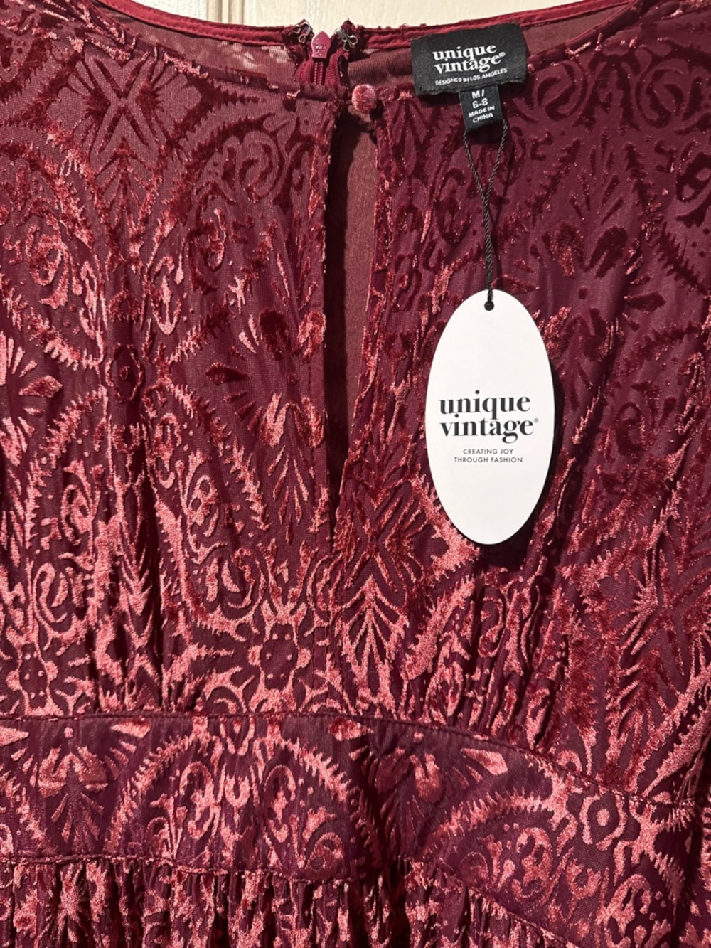 Unique Vintage flutter sleeve Kaftan Dress  Fringe Detail & cold shoulder design - Picture 6 of 17
